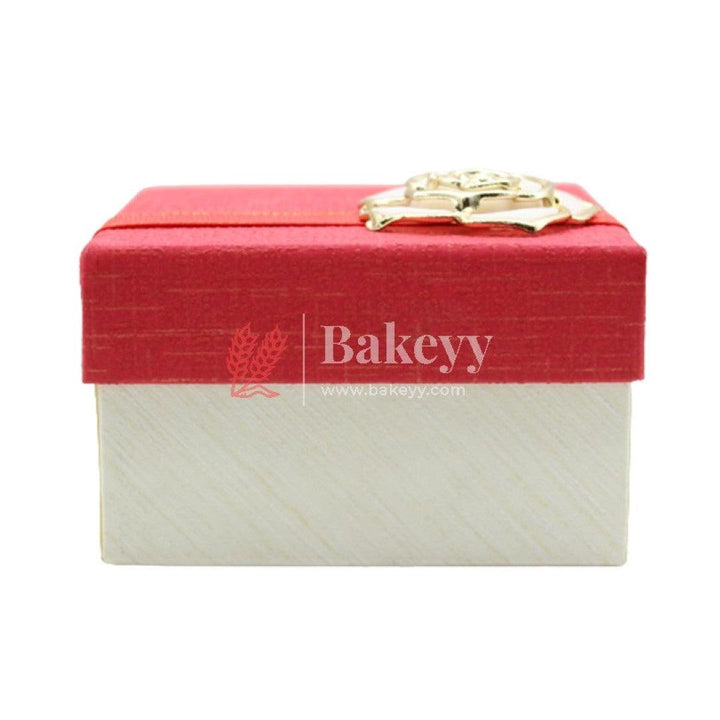 Red and white Hard Chocolate Box - Bakeyy.com