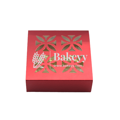 Red Chocolate Box For 4 | Gift Box | Multipurpose Box | pack of 10 - Bakeyy.com