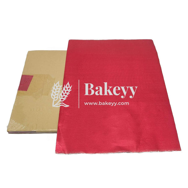 Red Chocolate Wrapping Paper - Aluminium Embossed Foil | 7x10" Size | Pack of 200 - Bakeyy.com