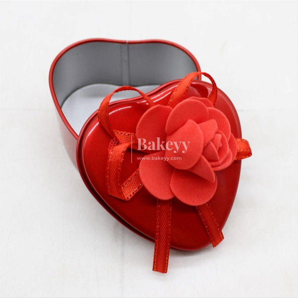 Red Heart Empty Decorative Tin Box | Gift Box | Chocolate Box | Sweet Box | Jewellery Box | Luxury Box | Pack of 18 - Bakeyy.com