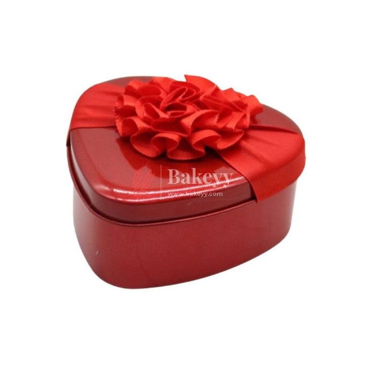 Red Heart Empty Decorative Tin Box | Gift Box | Chocolate Box | Sweet Box | Valentin Special |Jewelry Box | Luxury Box - Bakeyy.com