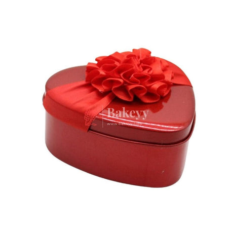 Pack of 1 | Red Heart Empty Decorative Tin Box | Gift Box | Chocolate Box | Sweet Box |Jewelry Box | Luxury Box - Bakeyy.com - India - Pack of 1 | Red Heart Empty Decorative Tin Box | Gift Box | Chocolate Box | Sweet Box |Jewelry Box | Luxury Box - Default Title