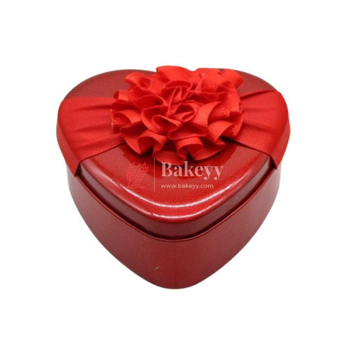 Red Heart Empty Decorative Tin Box | Gift Box | Chocolate Box | Sweet Box | Valentin Special |Jewelry Box | Luxury Box - Bakeyy.com