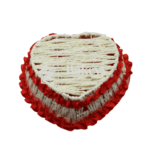 Red Heart Net Basket | Hamper Basket | Medium - Bakeyy.com
