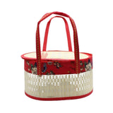 Red Oval Wooden baskets, handmade wicker basket - Bakeyy.com - India - Red Oval Wooden baskets, handmade wicker basket - Default Title