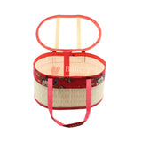 Red Oval Wooden baskets, handmade wicker basket - Bakeyy.com - India - Red Oval Wooden baskets, handmade wicker basket - Default Title