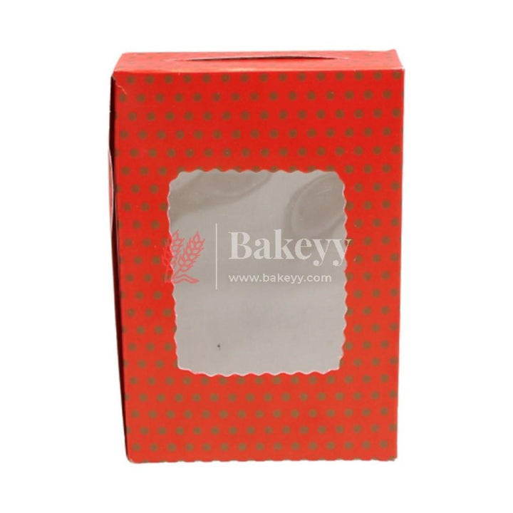 Red Polka Dotted 2 Brownie Box | Pack Of 10 - Bakeyy.com - India - Red Polka Dotted 2 Brownie Box | Pack Of 10 - Default Title