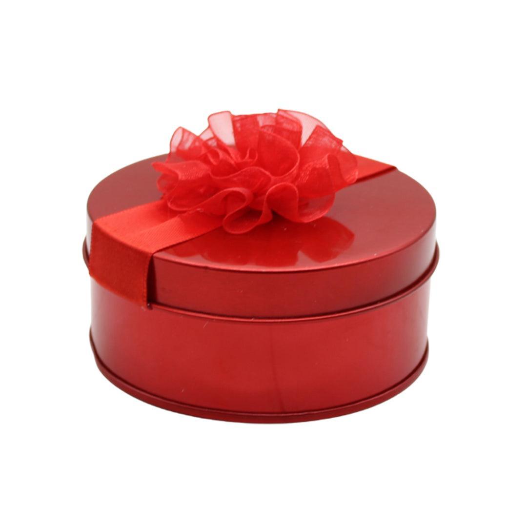 Red Small Round Empty Decorative Tin Box | Gift Box | Chocolate Box | Sweet Box | Jewellery Box | Luxury Box - Bakeyy.com - India - Red Small Round Empty Decorative Tin Box | Gift Box | Chocolate Box | Sweet Box | Jewellery Box | Luxury Box - Default Title