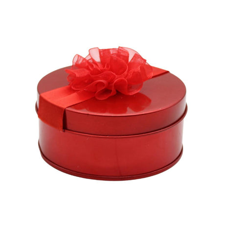 Red Small Round Empty Decorative Tin Box | Gift Box | Chocolate Box | Sweet Box | Jewellery Box | Luxury Box - Bakeyy.com - India - Red Small Round Empty Decorative Tin Box | Gift Box | Chocolate Box | Sweet Box | Jewellery Box | Luxury Box - Default Title