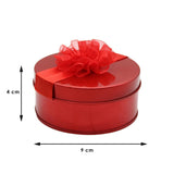 Red Small Round Empty Decorative Tin Box | Gift Box | Chocolate Box | Sweet Box | Jewellery Box | Luxury Box - Bakeyy.com - India - Red Small Round Empty Decorative Tin Box | Gift Box | Chocolate Box | Sweet Box | Jewellery Box | Luxury Box - Default Title