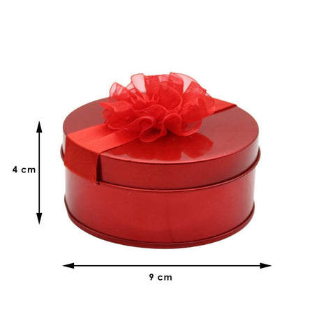 Red Small Round Empty Decorative Tin Box | Gift Box | Chocolate Box | Sweet Box | Jewellery Box | Luxury Box - Bakeyy.com - India - Red Small Round Empty Decorative Tin Box | Gift Box | Chocolate Box | Sweet Box | Jewellery Box | Luxury Box - Default Title