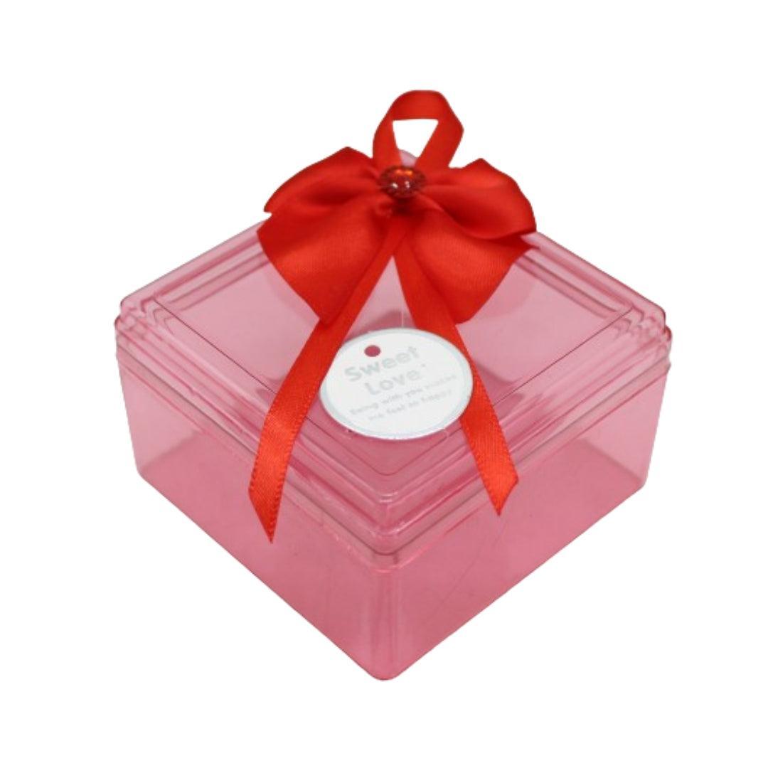 Red Square Empty Decorative Acrylic Box | Gift Box | Chocolate Box | Sweet Box | Jewellery Box | Plastic Box | Pack of 12 - Bakeyy.com - India - Red Square Empty Decorative Acrylic Box | Gift Box | Chocolate Box | Sweet Box | Jewellery Box | Plastic Box | Pack of 12 - Default Title