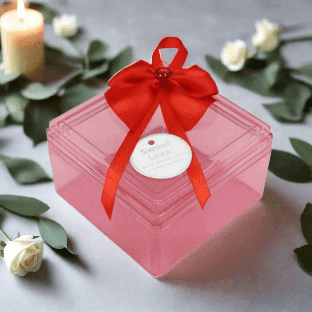 Red Square Empty Decorative Acrylic Box | Gift Box | Chocolate Box | Sweet Box | Jewellery Box | Plastic Box | Pack of 12 - Bakeyy.com - India - Red Square Empty Decorative Acrylic Box | Gift Box | Chocolate Box | Sweet Box | Jewellery Box | Plastic Box | Pack of 12 - Default Title