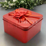 Red square Rectangle Empty Decorative Tin Box | Gift Box | Chocolate Box | Sweet Box | Jewellery Box | Luxury Box | Pack of 8 - Bakeyy.com - India - Red square Rectangle Empty Decorative Tin Box | Gift Box | Chocolate Box | Sweet Box | Jewellery Box | Luxury Box | Pack of 8 - Pack of 8