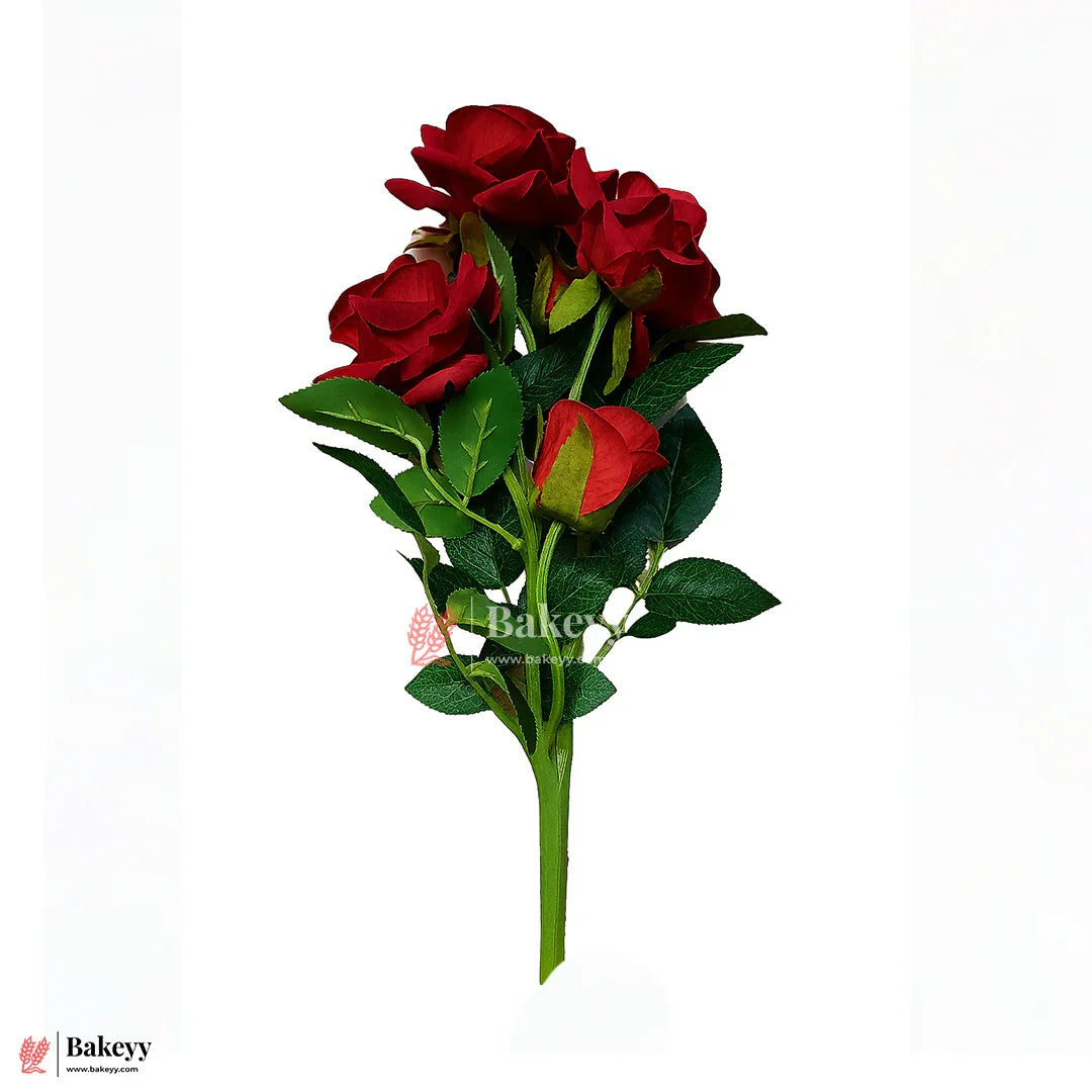 Artificial Rose Bouquet – 33cm | Decorative Faux Flower Bunch for Home & Gifting | 1 Piece