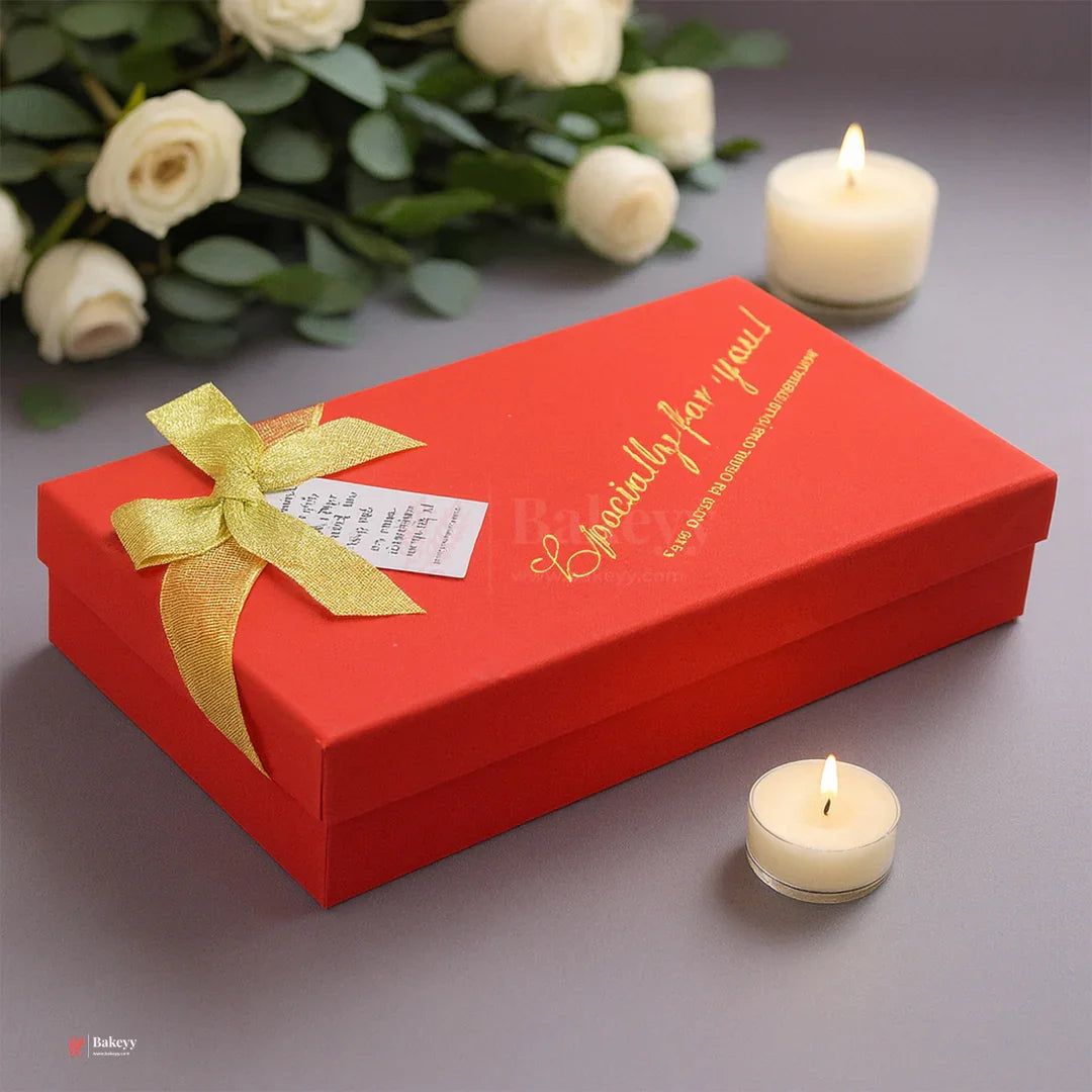 18 Cavity Hard Chocolate Box | Red Glitter
