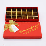 18 Cavity Hard Chocolate Box | Red Glitter