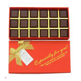 18 Cavity Hard Chocolate Box | Red Glitter