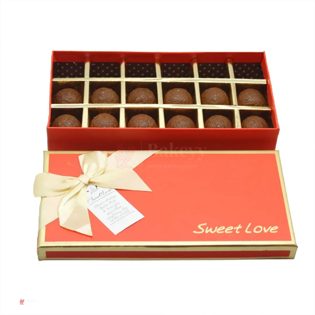 18 Cavity Hard Chocolate Box | Red Colour