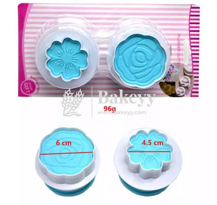 Rose & Sunflower Plunger Cutter | Fondant Mould | 2 pcs - Bakeyy.com - India - Rose & Sunflower Plunger Cutter | Fondant Mould | 2 pcs - Default Title