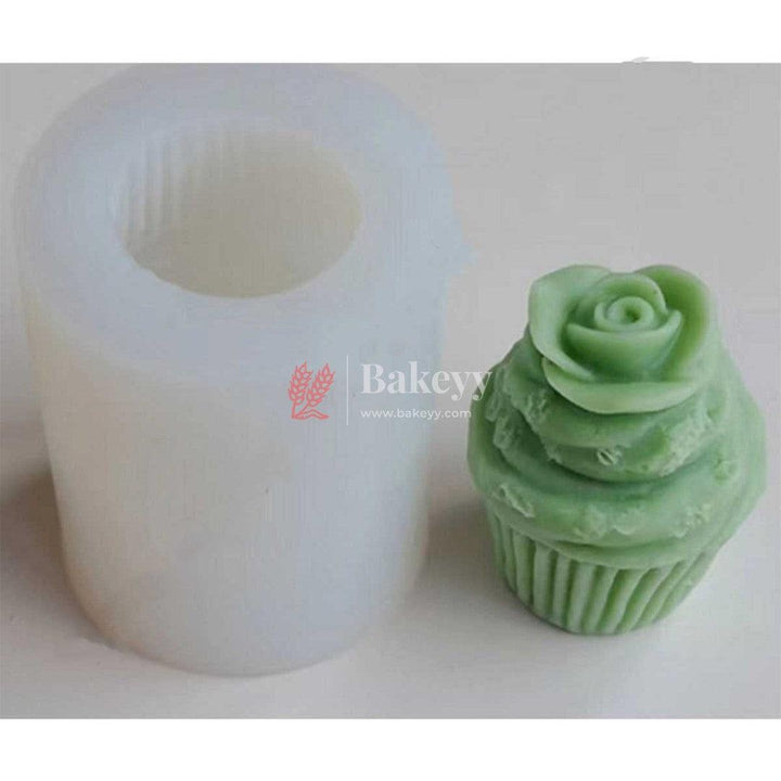 Rose Cupcake Shape Silicon Candle Moulds - Bakeyy.com