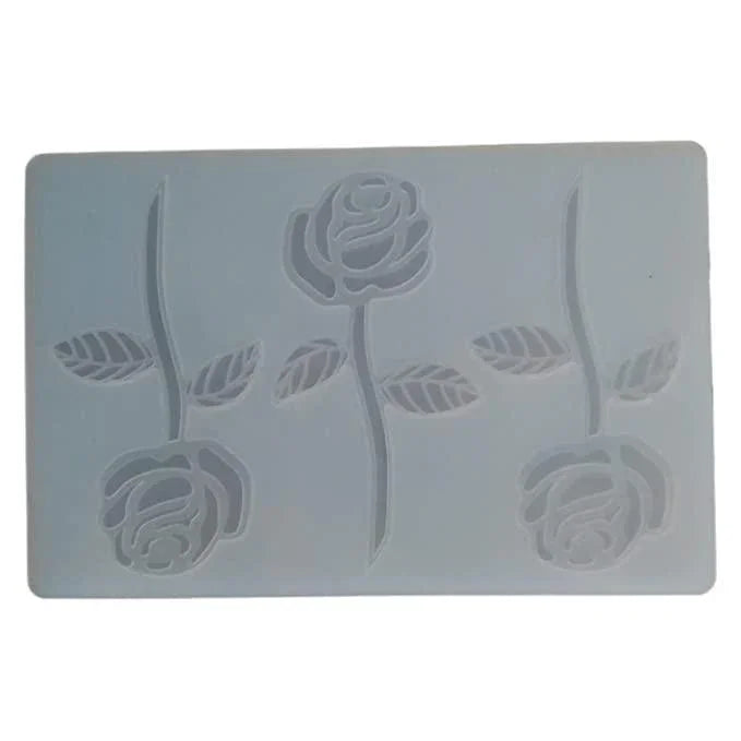 rose-flower-silicon-chocolate-garnish-sheet-bakeyy-com - Bakeyy.com