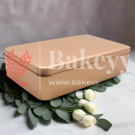 Rose Gold Rectangle Empty Decorative Tin Box | Gift Box | Chocolate Box | Sweet Box | Jewellery Box | Luxury Box | Pack of 4 | - Bakeyy.com - India - Rose Gold Rectangle Empty Decorative Tin Box | Gift Box | Chocolate Box | Sweet Box | Jewellery Box | Luxury Box | Pack of 4 | - Pack of 4