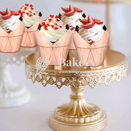 Rose Gold Tulip Cup | Pack of 50 | Muffin Cup | Cupcake Liners - Bakeyy.com - India - Rose Gold Tulip Cup | Pack of 50 | Muffin Cup | Cupcake Liners - Default Title