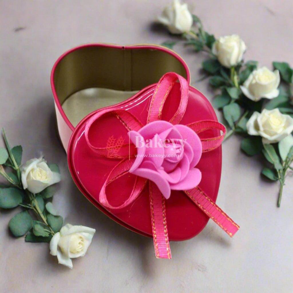 Rose Pink Heart Empty Decorative Tin Box | Gift Box | Chocolate Box | Sweet Box | Jewellery Box | Luxury Box | Pack of 18 - Bakeyy.com - India - Rose Pink Heart Empty Decorative Tin Box | Gift Box | Chocolate Box | Sweet Box | Jewellery Box | Luxury Box | Pack of 18 - Default Title