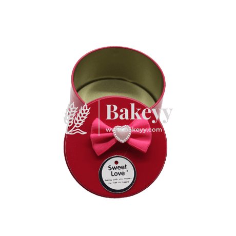 Rose Pink Round Empty Decorative Tin Box | Gift Box | Chocolate Box | Sweet Box | Jewellery Box | Luxury Box - Bakeyy.com - India - Rose Pink Round Empty Decorative Tin Box | Gift Box | Chocolate Box | Sweet Box | Jewellery Box | Luxury Box - Default Title