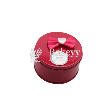 Rose Pink Round Empty Decorative Tin Box | Gift Box | Chocolate Box | Sweet Box | Jewellery Box | Luxury Box - Bakeyy.com - India - Rose Pink Round Empty Decorative Tin Box | Gift Box | Chocolate Box | Sweet Box | Jewellery Box | Luxury Box - Default Title