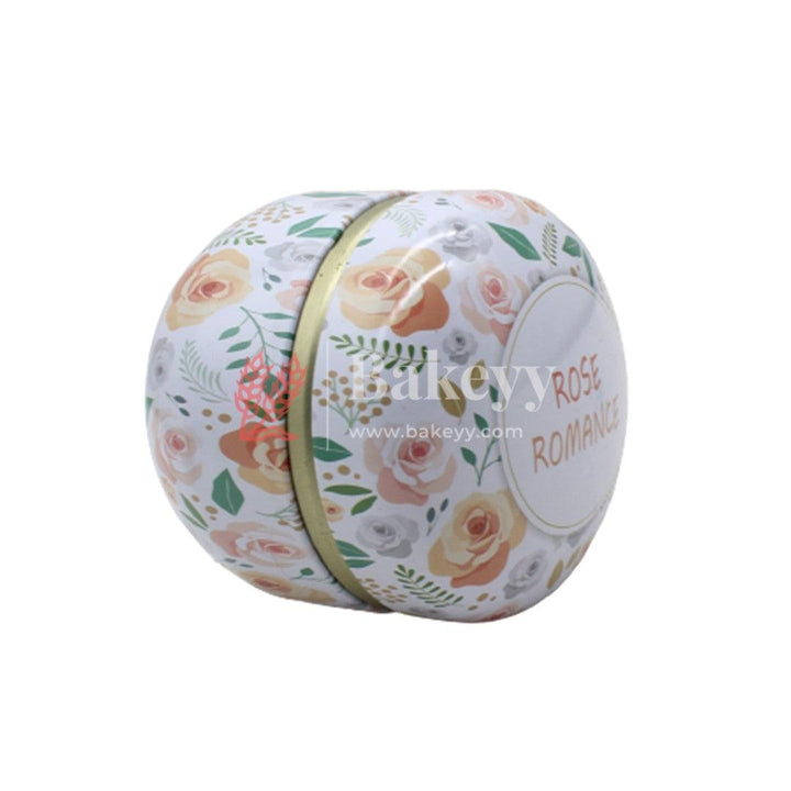 Rose Romance Empty Tin Matka Round Shaped Decorative Boxes | Candle Tin Box - Bakeyy.com