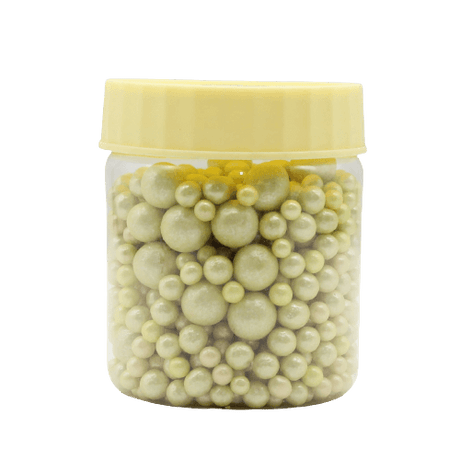 Round Balls Lime Yellow Colour Sprinklers | Size 3 | 100g | Sugar Balls | Drages - Bakeyy.com - India - Round Balls Lime Yellow Colour Sprinklers | Size 3 | 100g | Sugar Balls | Drages - Default Title