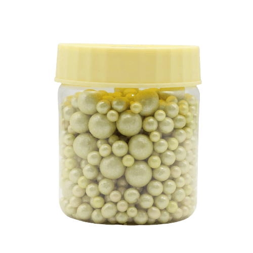 Round Balls Lime Yellow Colour Sprinklers | Size 3 | 100g | Sugar Balls | Drages - Bakeyy.com - India - Round Balls Lime Yellow Colour Sprinklers | Size 3 | 100g | Sugar Balls | Drages - Default Title