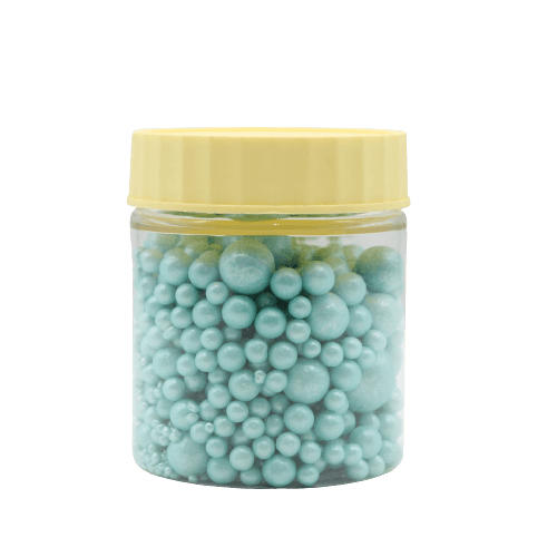 Round Balls Lite Blue Colour Sprinklers | Size 3 | 100g | Sugar Balls | Drages - Bakeyy.com