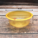 Round Disposable Gold Plastic Foil Tray | Sweet Tray |Chocolate Tray | Pack of 100 - Bakeyy.com - India - Round Disposable Gold Plastic Foil Tray | Sweet Tray |Chocolate Tray | Pack of 100 - 8 cm