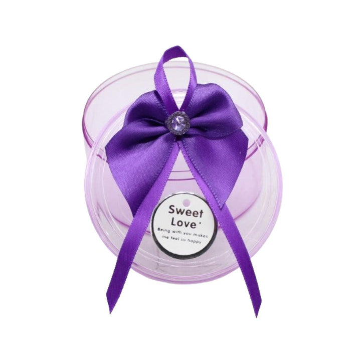 Round Purple Empty Decorative Acrylic Box | Gift Box | Chocolate Box | Sweet Box | Jewellery Box | Plastic Box | Pack of 10 - Bakeyy.com