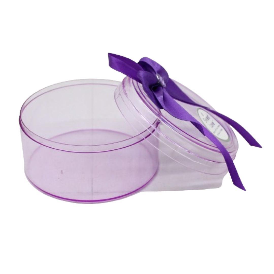 Round Purple Empty Decorative Acrylic Box | Gift Box | Chocolate Box | Sweet Box | Jewellery Box | Plastic Box | Pack of 12 - Bakeyy.com - India - Round Purple Empty Decorative Acrylic Box | Gift Box | Chocolate Box | Sweet Box | Jewellery Box | Plastic Box | Pack of 12 - Default Title