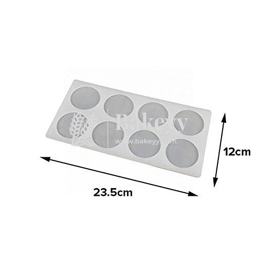 Round Shape Silicone Chocolate Garnishing Mould (8 Cavity) - Bakeyy.com