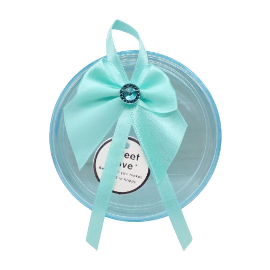Round Turquoise Empty Decorative Acrylic Box | Gift Box | Chocolate Box | Sweet Box | Jewellery Box | Plastic Box | Pack of 12 - Bakeyy.com - India - Round Turquoise Empty Decorative Acrylic Box | Gift Box | Chocolate Box | Sweet Box | Jewellery Box | Plastic Box | Pack of 12 - Default Title