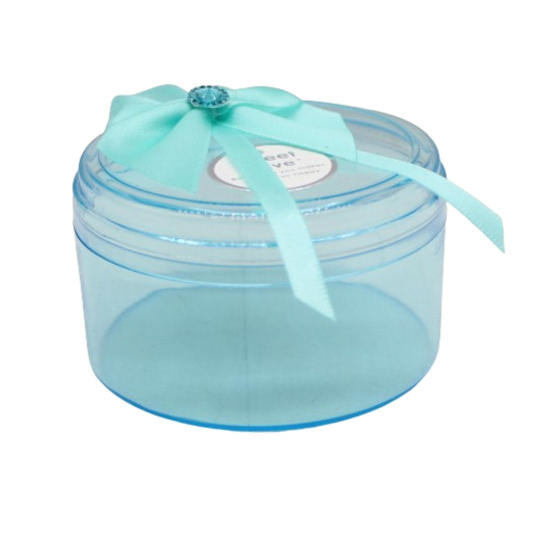 Round Turquoise Empty Decorative Acrylic Box | Gift Box | Chocolate Box | Sweet Box | Jewellery Box | Plastic Box | Pack of 12 - Bakeyy.com - India - Round Turquoise Empty Decorative Acrylic Box | Gift Box | Chocolate Box | Sweet Box | Jewellery Box | Plastic Box | Pack of 12 - Default Title