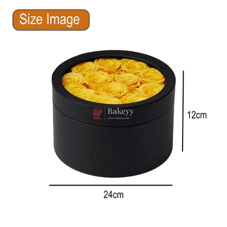 24x12cm | Round Window Hamper Box | Medium - Bakeyy.com - India - 24x12cm | Round Window Hamper Box | Medium - Default Title