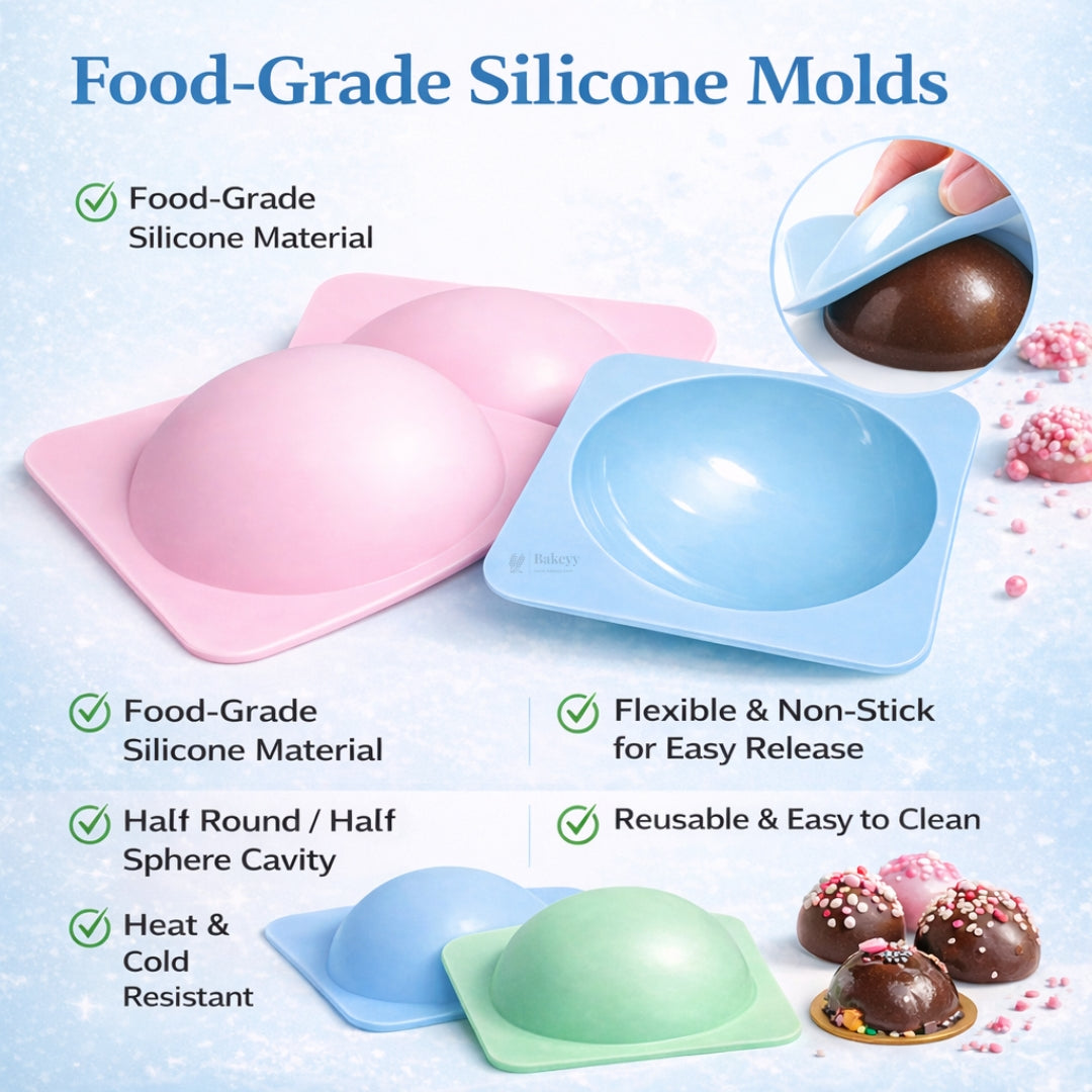 Half Sphere Silicone Mould | Pinata Cake Mould |Baking & Craft Mould | Food-Grade Silicone | Pack of 1