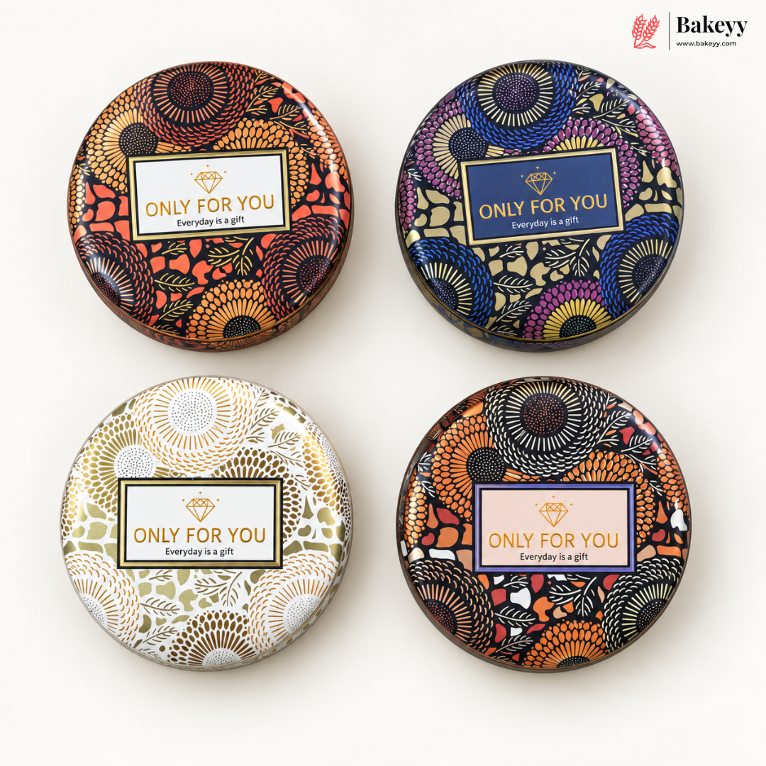 Matka Shaped Metal Tin Box with Lid | Multiple Designs | Pack of 12