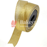 Gold satin ribbon for decoration | Gift wrapping | School project works | Opening ribbon | Multi-purpose use | - Bakeyy.com - India - Gold satin ribbon for decoration | Gift wrapping | School project works | Opening ribbon | Multi-purpose use | - 1 Inches