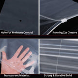 Frosted Zip Pouch with Slider Seal | Transparent Zipper Pouch | Multiple Sizes Availale | Pack of 50