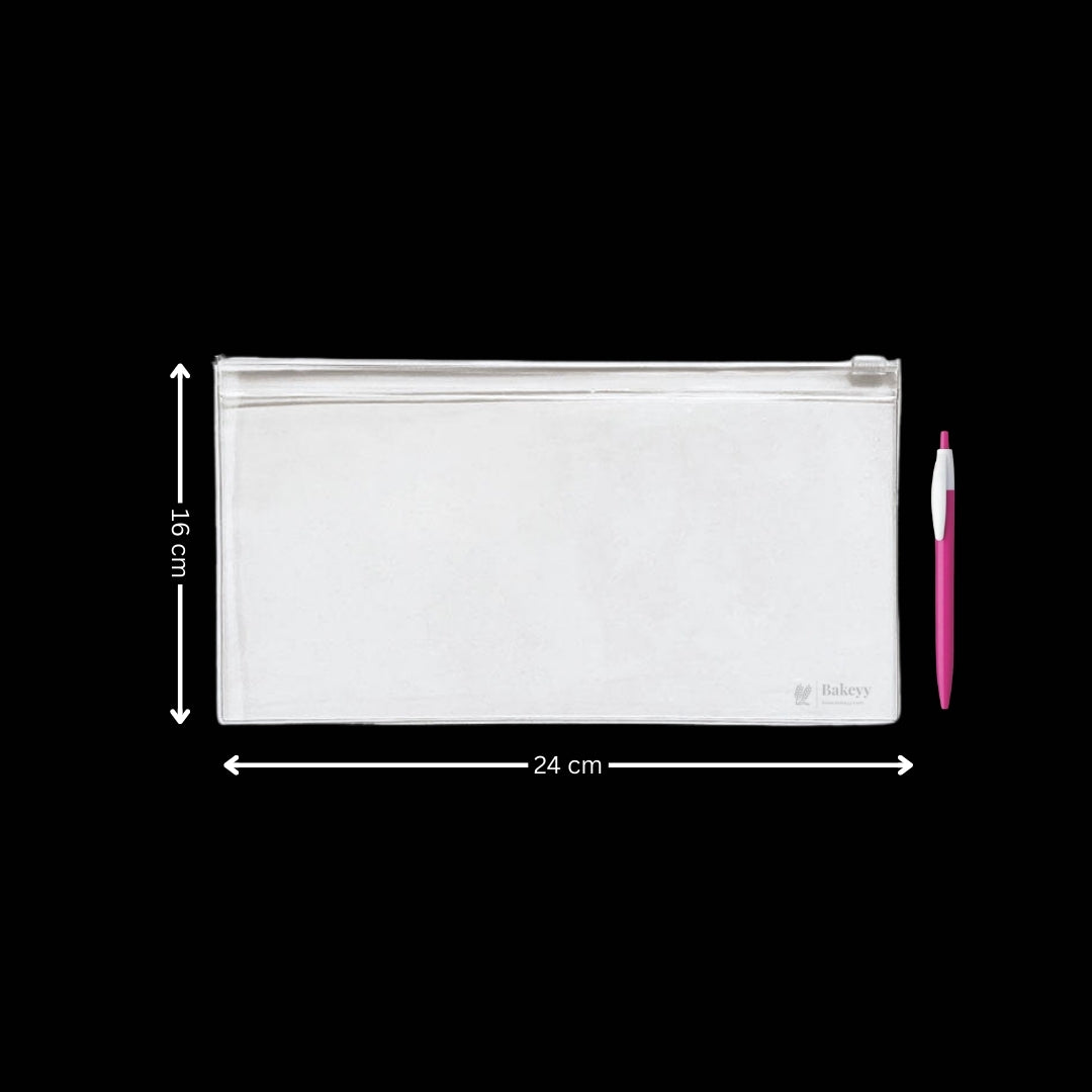 Frosted Zip Pouch with Slider Seal | Transparent Zipper Pouch | Multiple Sizes Availale | Pack of 50