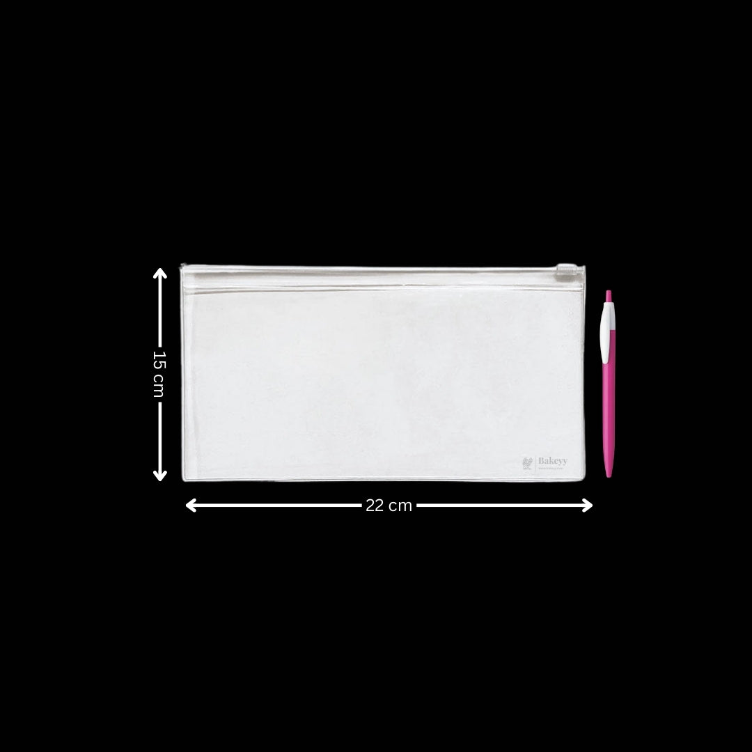 Frosted Zip Pouch with Slider Seal | Transparent Zipper Pouch | Multiple Sizes Availale | Pack of 50