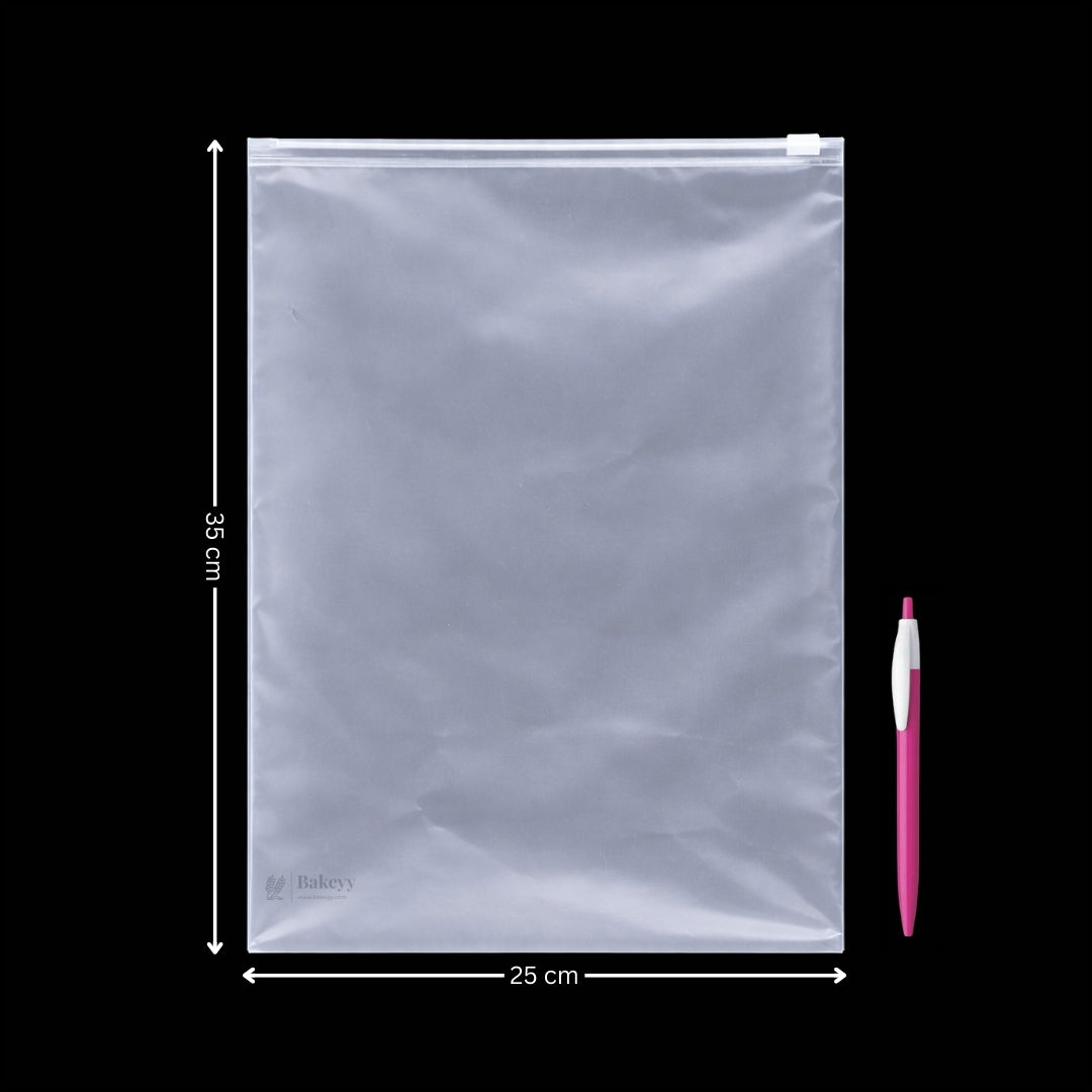 Frosted Zip Pouch with Slider Seal | Transparent Zipper Pouch | Multiple Sizes Availale | Pack of 50