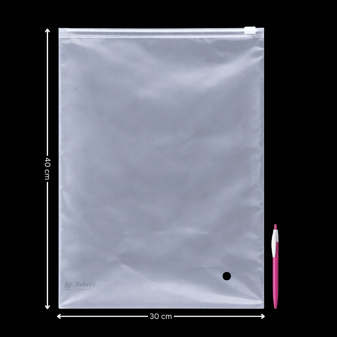 Frosted Zip Pouch with Slider Seal | Transparent Zipper Pouch | Multiple Sizes Availale | Pack of 50